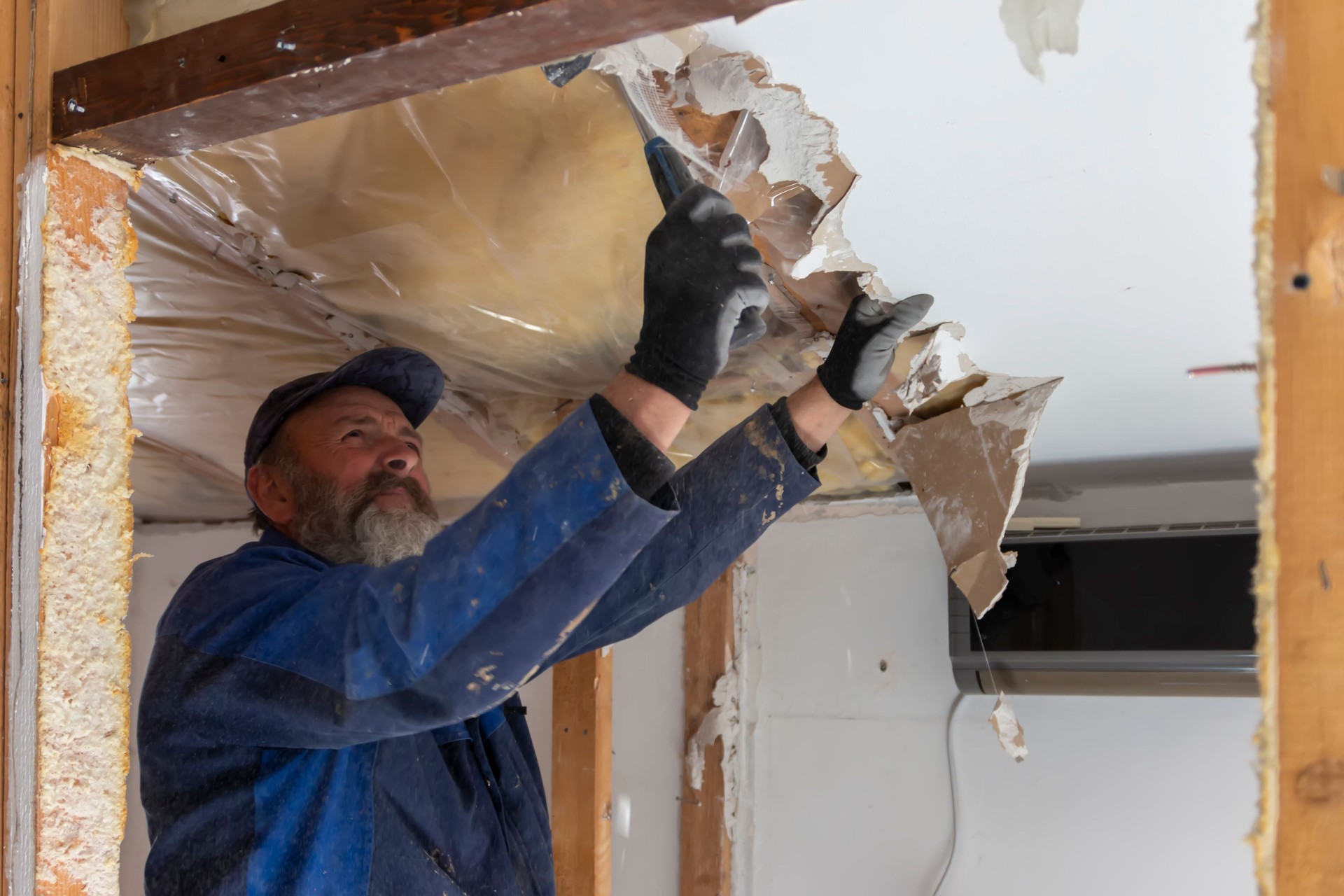 Preparation for renovation in the apartment.
Home renovation workers crew.